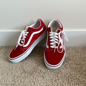 Red Vans sneakers